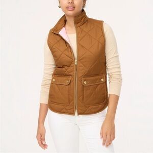 NEW WITH TAGS J. Crew Factory Tan Pink Quilted Puffer‎ Vest in Size Small BU262